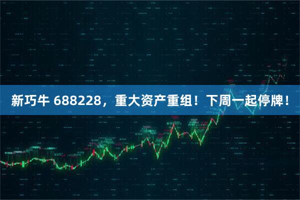 新巧牛 688228，重大资产重组！下周一起停牌！